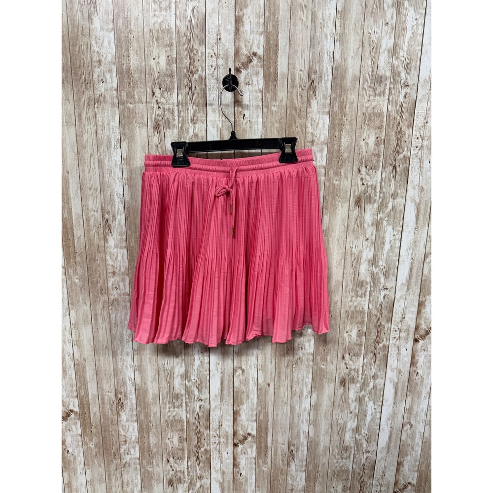 Mustard Seed Pink Pleated Mini Skort Elastic Waist Drawstring Medium